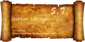 Saffer Tünde névjegykártya